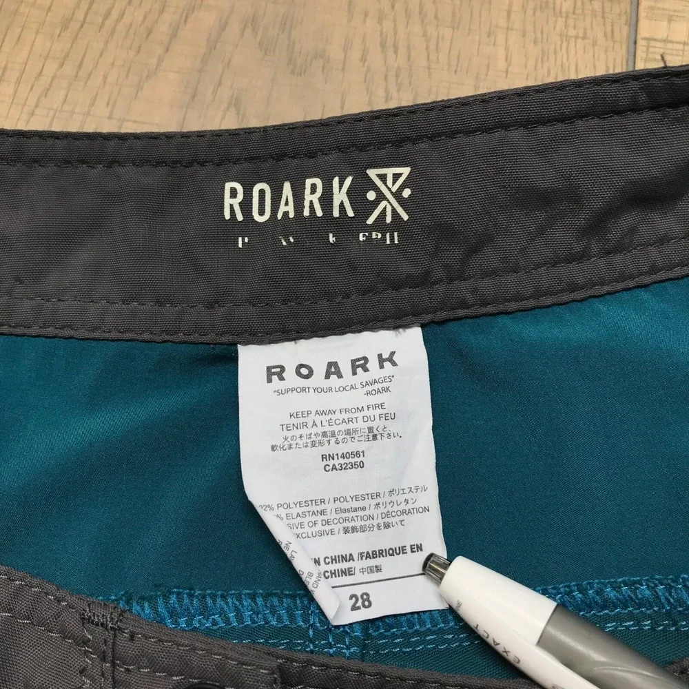 Roark Board Shorts Mens Size 28 Green Savage Series Swim Trunks Surf Performance